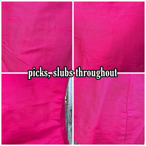 Pink Silk Blouse Talbots Size 12P Sleeveless Top Magenta Black Beaded Neckline - Picture 6 of 9